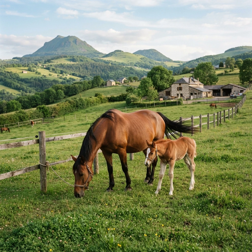 Élevage de chevaux au Ecurie de la Ronzière, Chadeleuf