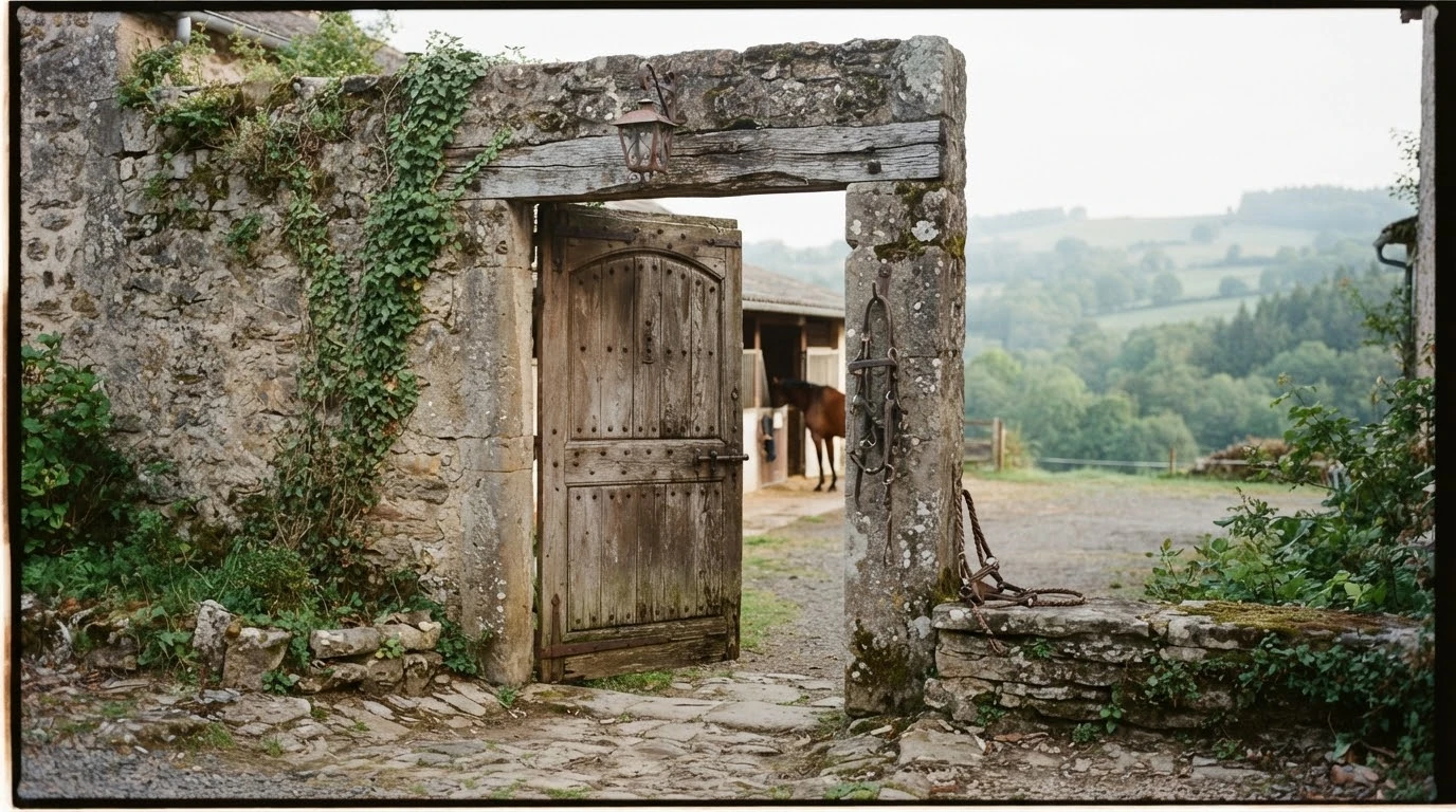 Entrée du Ecurie de la Ronzière, centre équestre à Chadeleuf