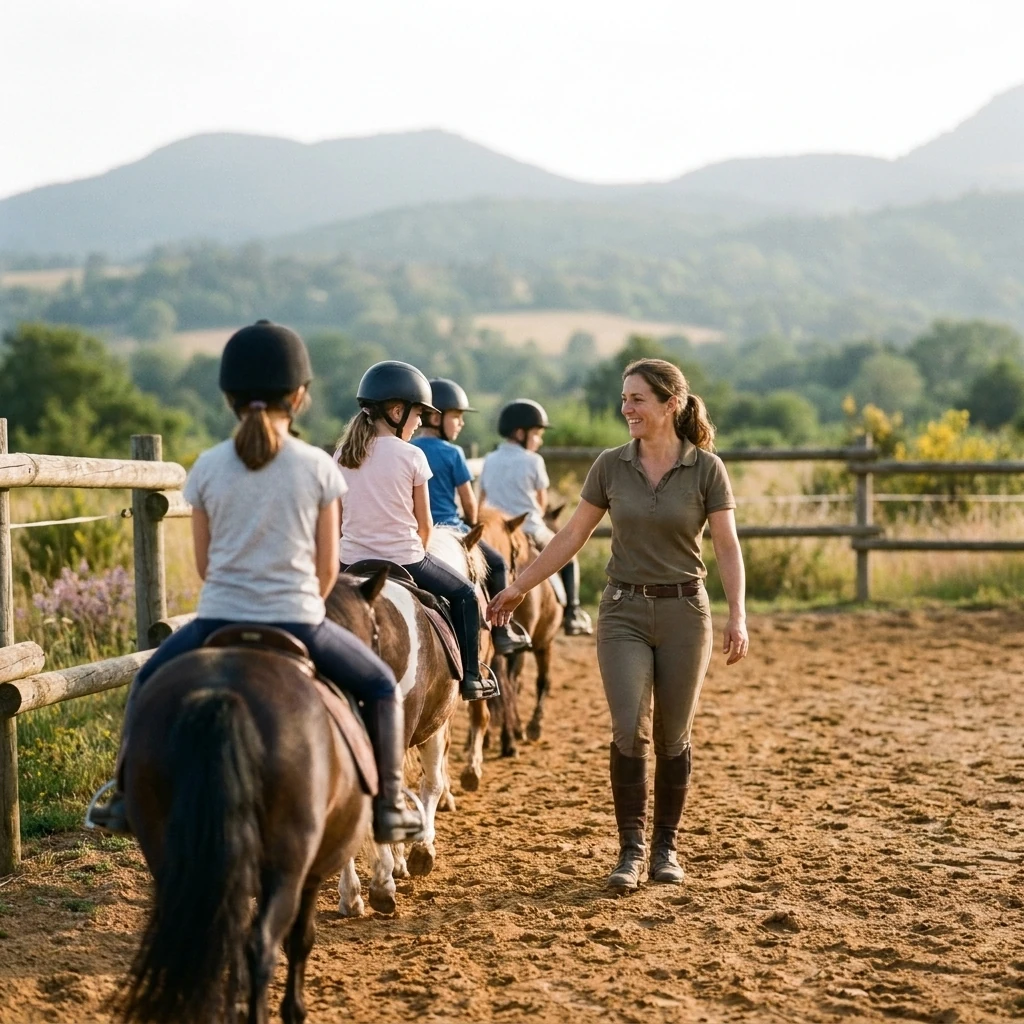 Cours de poney à Chadeleuf, Puy-de-Dôme